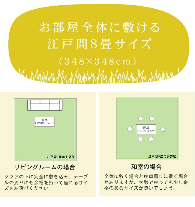 気軽に使える大きさのい草ラグ