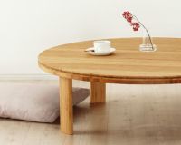 ちゃぶ台・未使用品 ウォールナット無垢材の木製ちゃぶ台 90cm丸（ちゃぶ ちゃぶ台