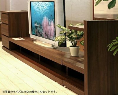 薄型・大型テレビ対応ロータイプテレビ台238cm幅フルセット（TV台150・専用シェルフ・チェスト付き）_詳細01