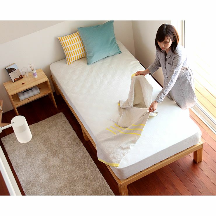 国産ひのき材使用、組み立て簡単シンプルなすのこベッドシングルサイズ 心地良い硬さのZTマット付_詳細19