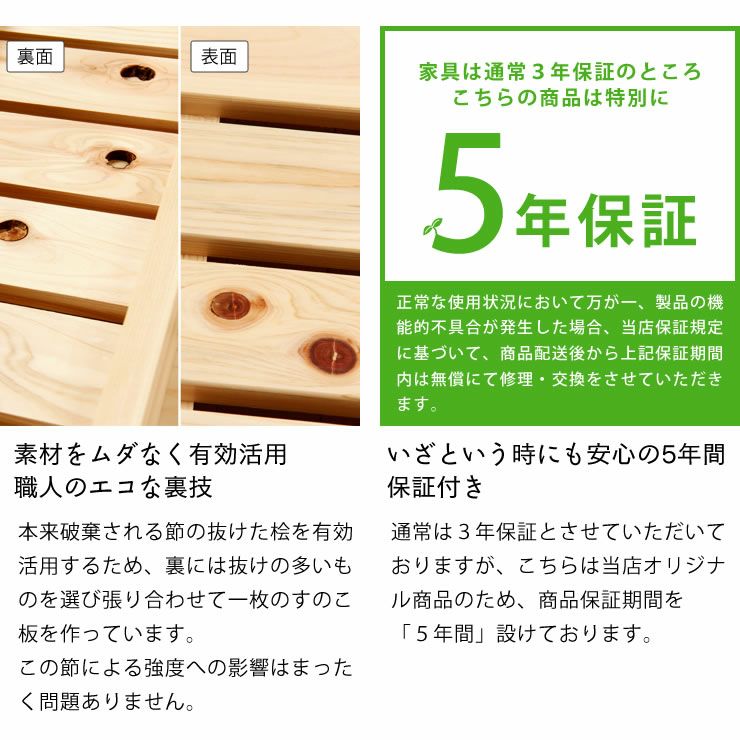 素材を無駄なく使用したエコなすのこベッド