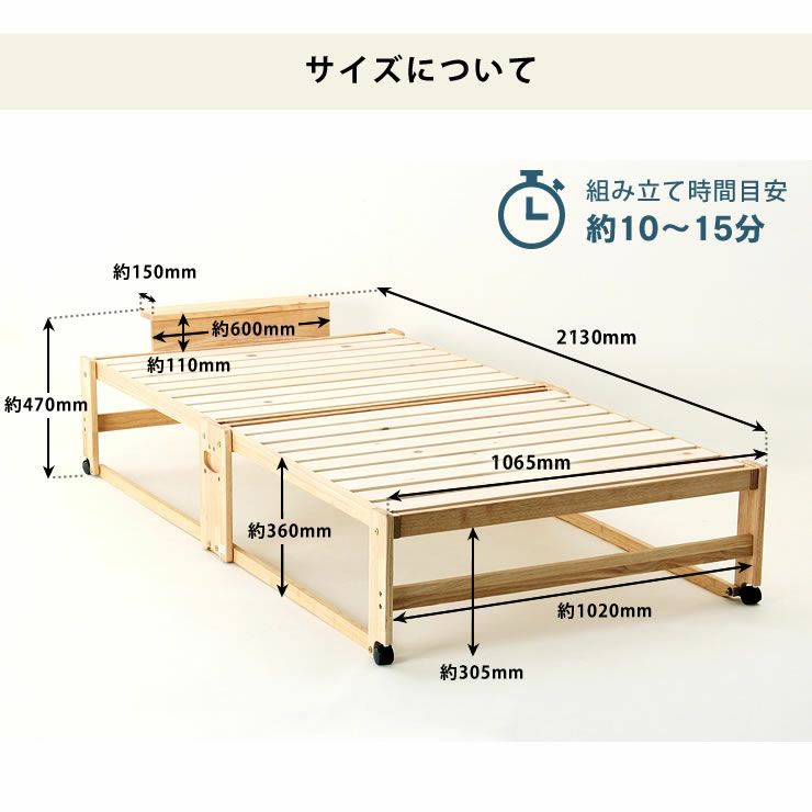 折りたたみベッドのサイズついて