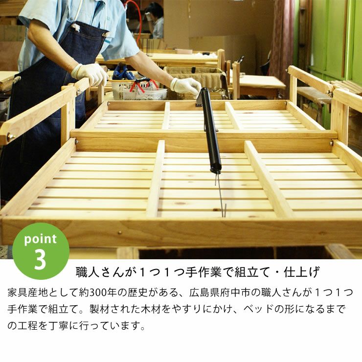 職人さんが１つ１つ手作業で組立て・仕上げた木製折りたたみベッド畳ベッド