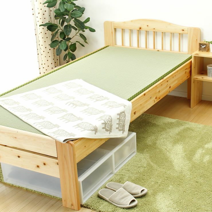 ひのき材の木製畳ベッドシングルサイズたたみ付_詳細18