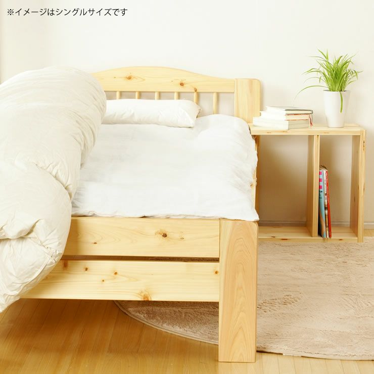 ひのき材の木製畳ベッドダブルサイズたたみ付_詳細03