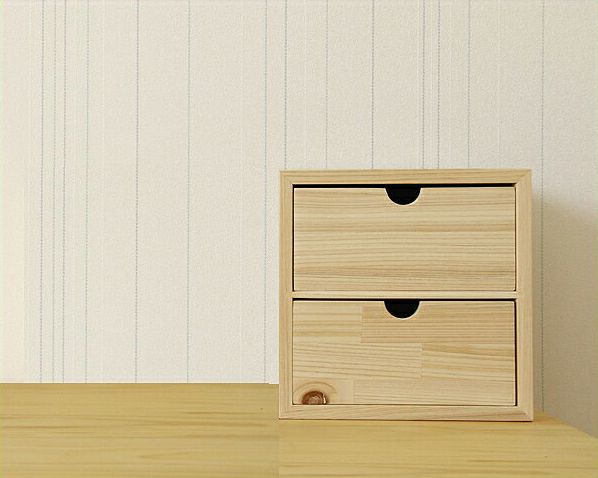 ヒノキカグ大正集成 ミニ・キューブ収納 引き出しあり