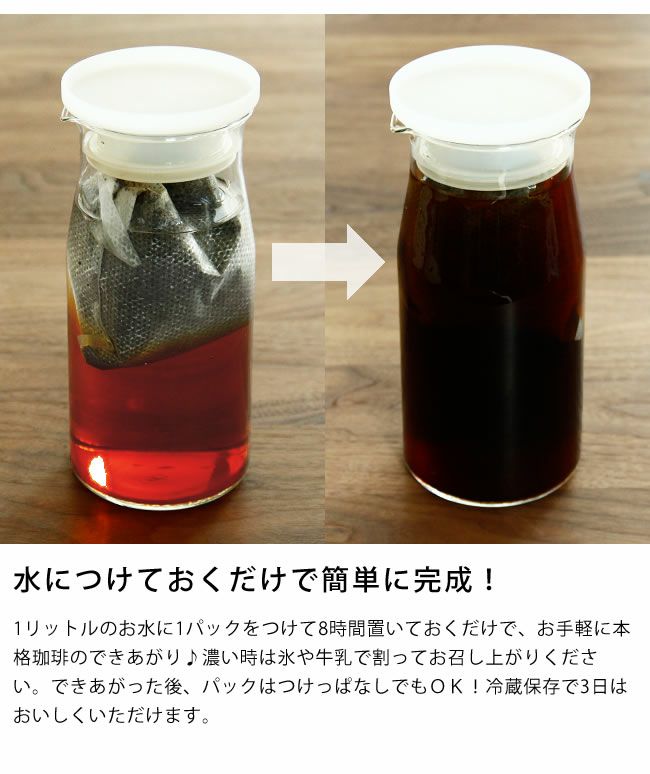 水につけておくだけで簡単に完成する水出しコーヒー