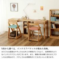 5色から選べる、インテリアバランスの取れた色味の学習チェア