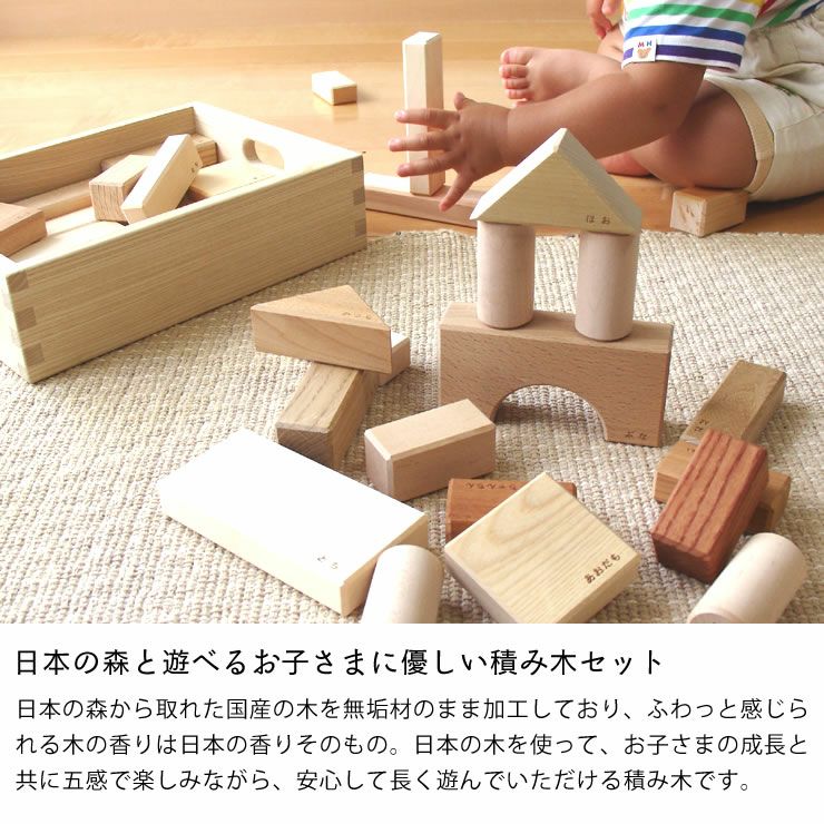 日本の森と遊べるお子さまに優しい積み木セット