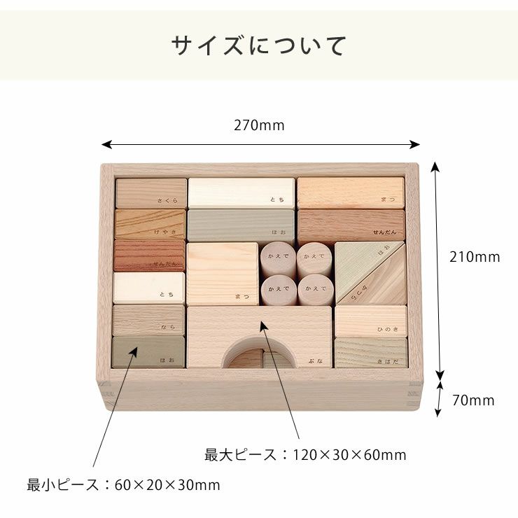 積み木と木箱のサイズについて