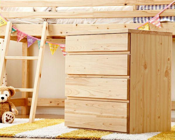 子供部屋にぴったり！ひのきのチェスト（4段）_詳細01