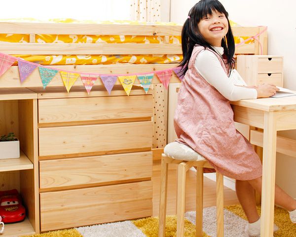 子供部屋にぴったり！ひのきのチェスト（4段） チェスト・タンス｜チェスト通販【家具の里】