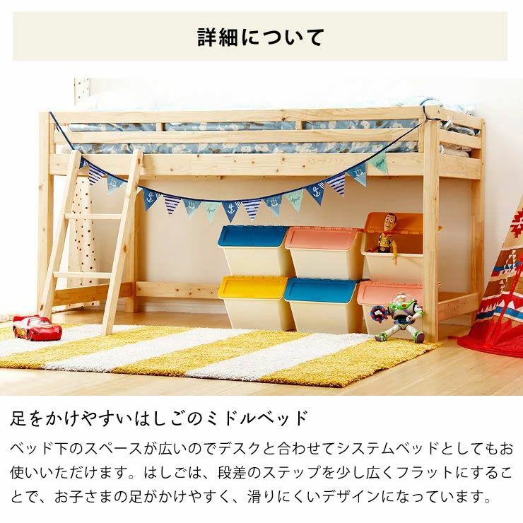 子供部屋にぴったり！お部屋を有効活用出来る万能システム・ロフトベッド4点セット_詳細08