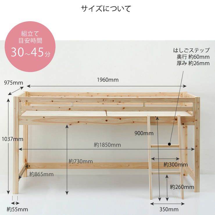 ロフトベッドのサイズについて