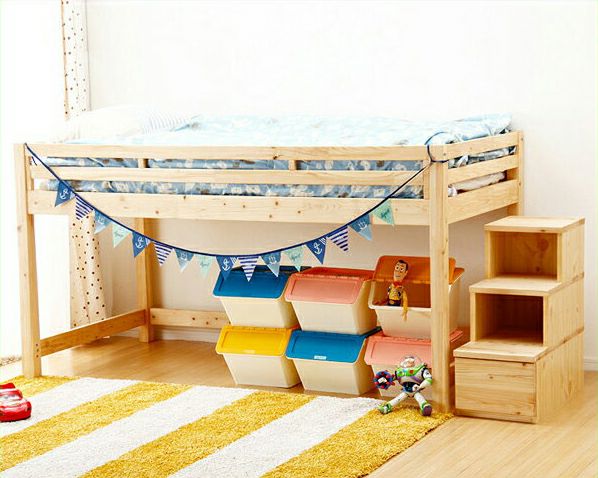 子供部屋にぴったり！お部屋を有効活用出来る万能システム・ロフトベッド（階段タイプ）_詳細01