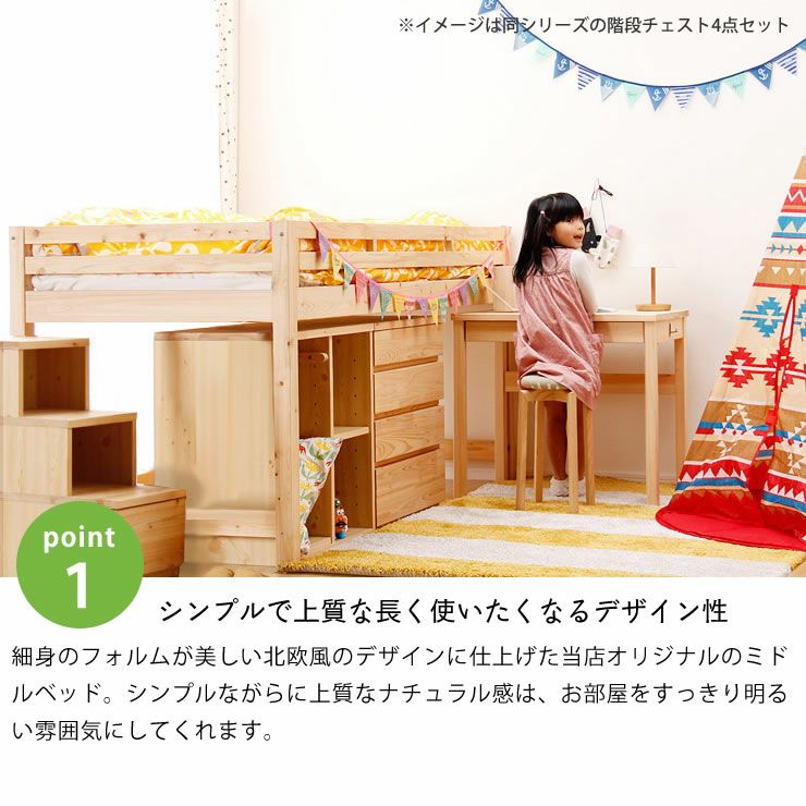 子供部屋にぴったり！お部屋を有効活用出来る万能システム・ロフトベッド（階段タイプ）_詳細05