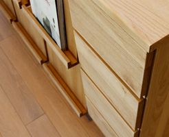 木目の美しい木製本棚・書棚・ディスプレーラック143cm幅_詳細03