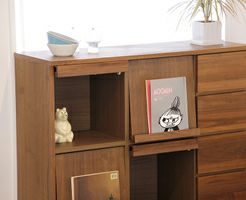 シンプルで上質な色合いの木製マガジンラック･本棚 143cm_詳細03