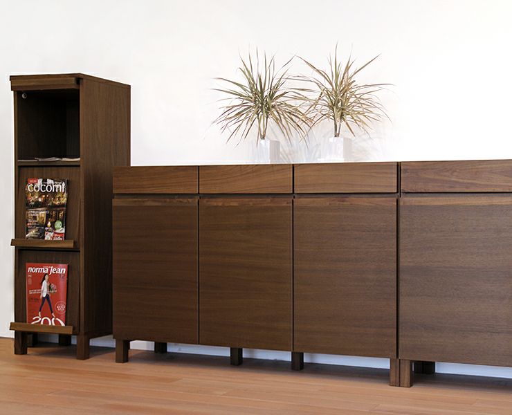 シンプルで上質な色合いの木製マガジンラック･本棚 40cm幅_詳細03