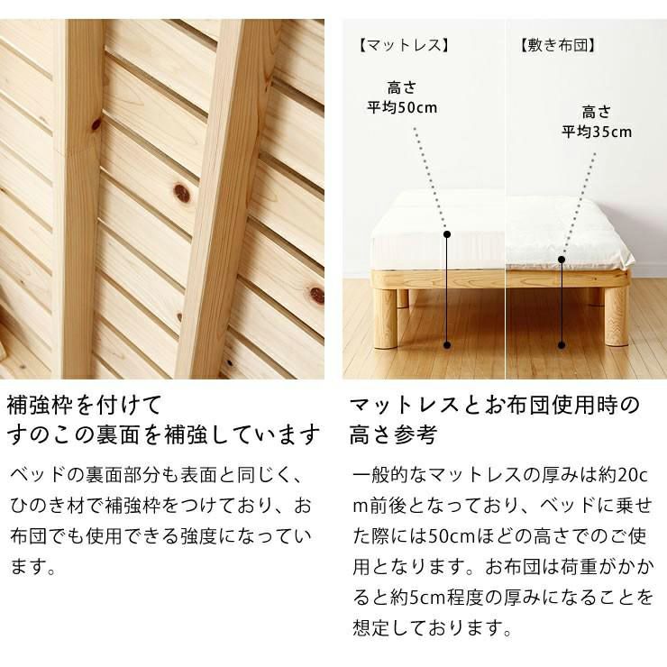 補強枠で裏面を補強しているすのこベッド