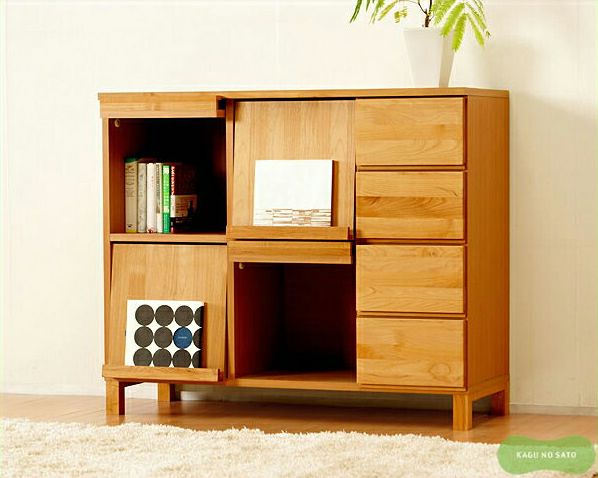 シンプルでやさしい暖かみの木製本棚・書棚・ディスプレーラック