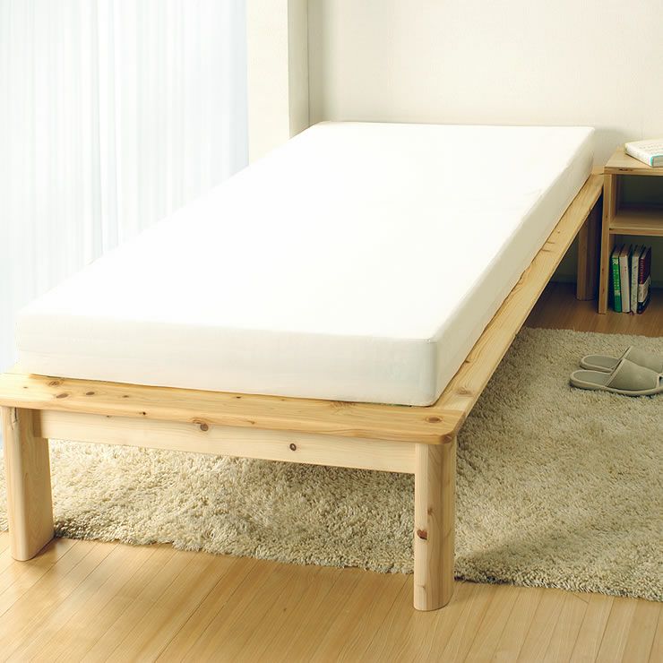 ひのき100％でがっしりした木製すのこベッドシングルサイズ心地良い硬さのZTマット付_詳細18