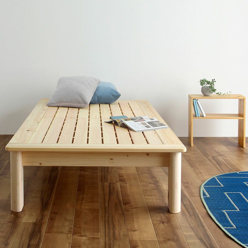 ひのき無垢材をつなぎ合わせてより強度を増した太脚仕様のすのこベッド