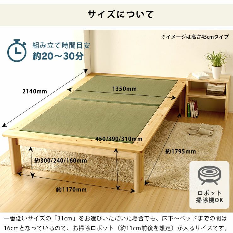 畳ベッドのサイズについて