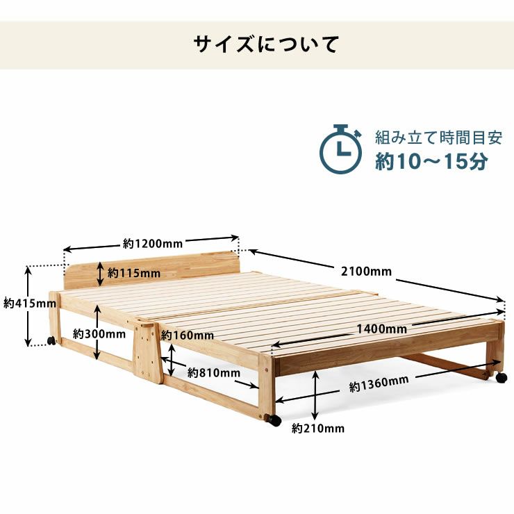 折りたたみベッドのサイズついて