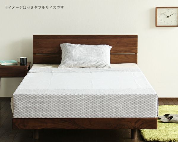 ウォールナット無垢材を使用した木製すのこベッド シングルサイズ心地良い硬さのZTマット付_詳細02
