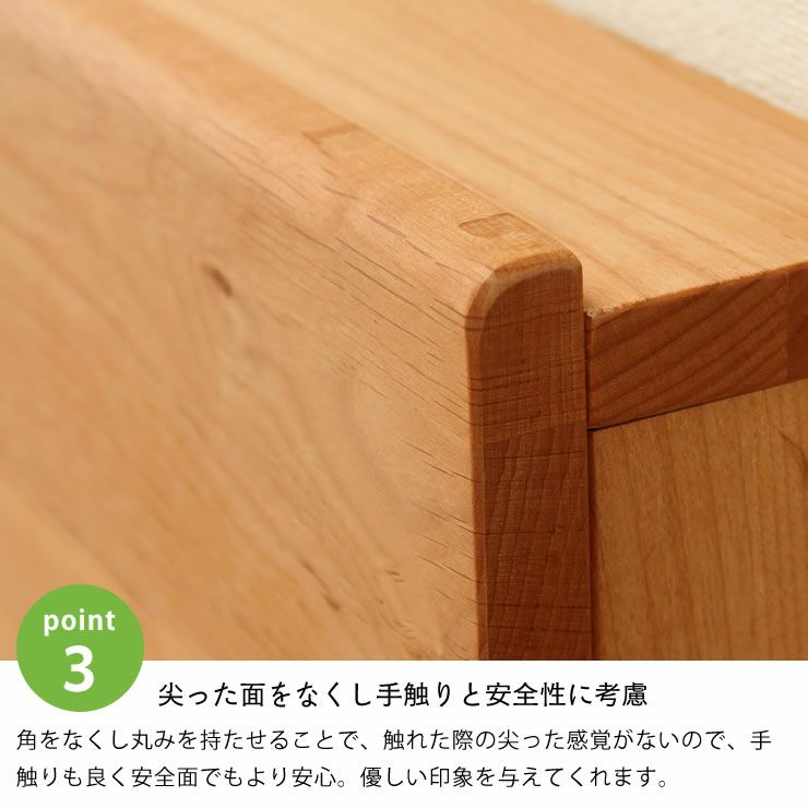 アルダー無垢材を使用した木製すのこベッド シングルサイズ心地良い硬さのZTマット付_詳細10