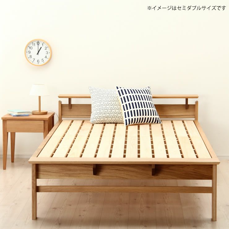 オーク無垢材を使用した木製すのこベッドシングルサイズフレームのみ_詳細18