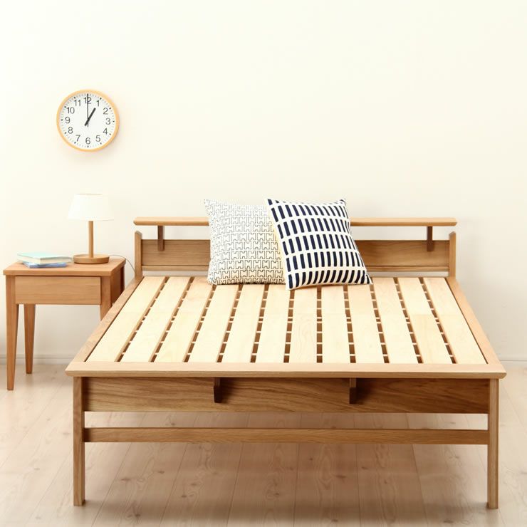 オーク無垢材を使用した木製すのこベッドセミダブルサイズフレームのみ_詳細18