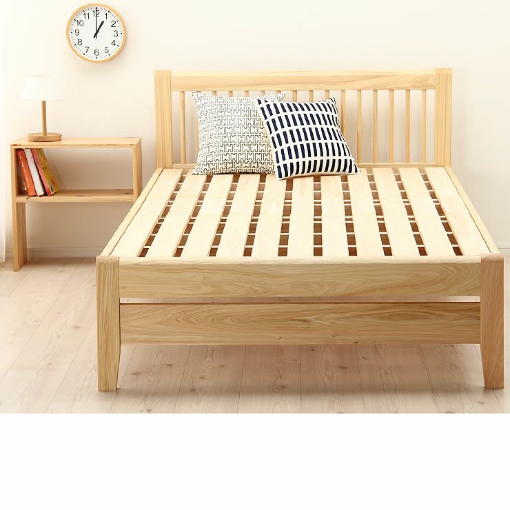 ひのき無垢材を贅沢に使用した木製すのこベッドセミダブルサイズフレームのみ_詳細16