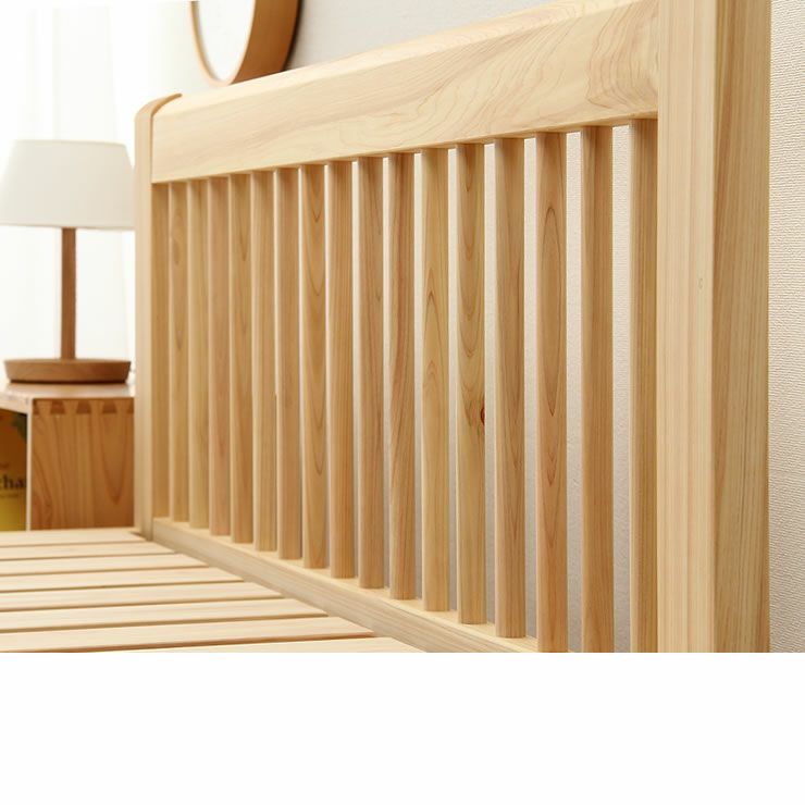 ひのき無垢材を贅沢に使用した木製すのこベッドセミダブルサイズフレームのみ_詳細17