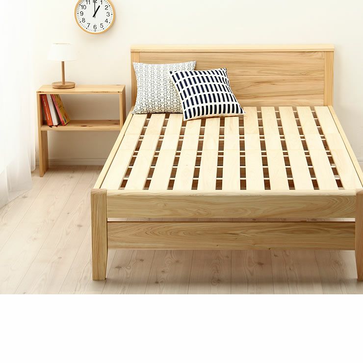 ひのき無垢材を贅沢に使用した木製すのこベッド セミダブルサイズ心地良い硬さのZTマット付_詳細16