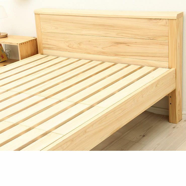 ひのき無垢材を贅沢に使用した木製すのこベッド セミダブルサイズ心地良い硬さのZTマット付_詳細17