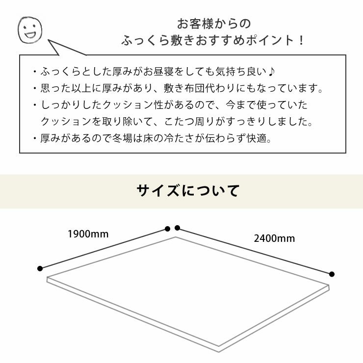 こたつ敷き布団のサイズについて