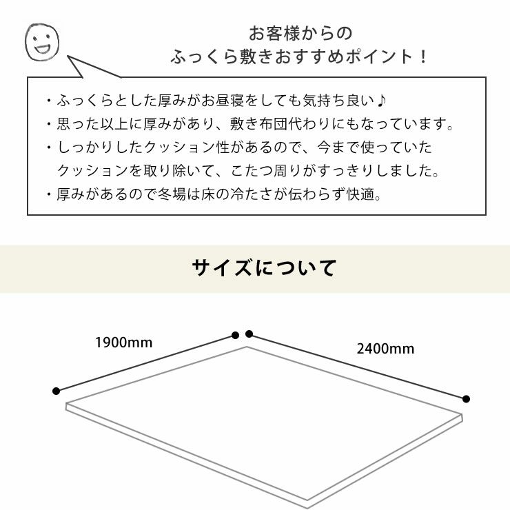 こたつ敷き布団のサイズについて