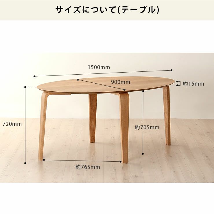 ダイニングテーブルセットのサイズについて