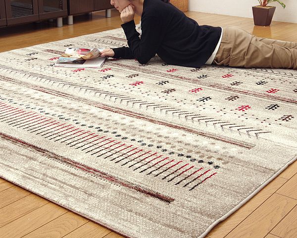 ギャベ柄をグラデーションでまとめたウィルトン織カーペット200×250cm_詳細02