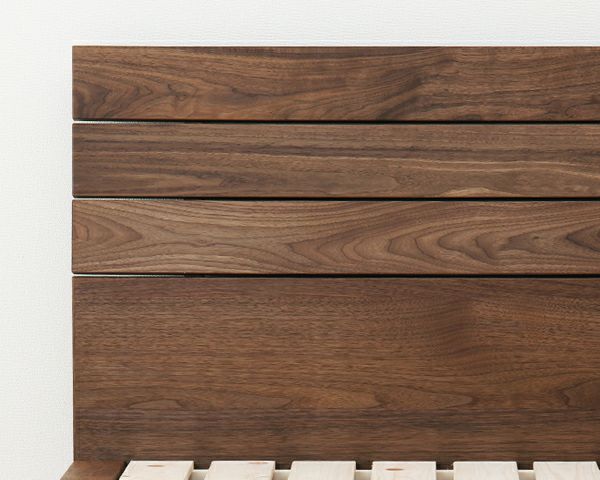 上質でシンプルなデザインのウォールナット材の木製すのこベッド　シングルサイズ_詳細02