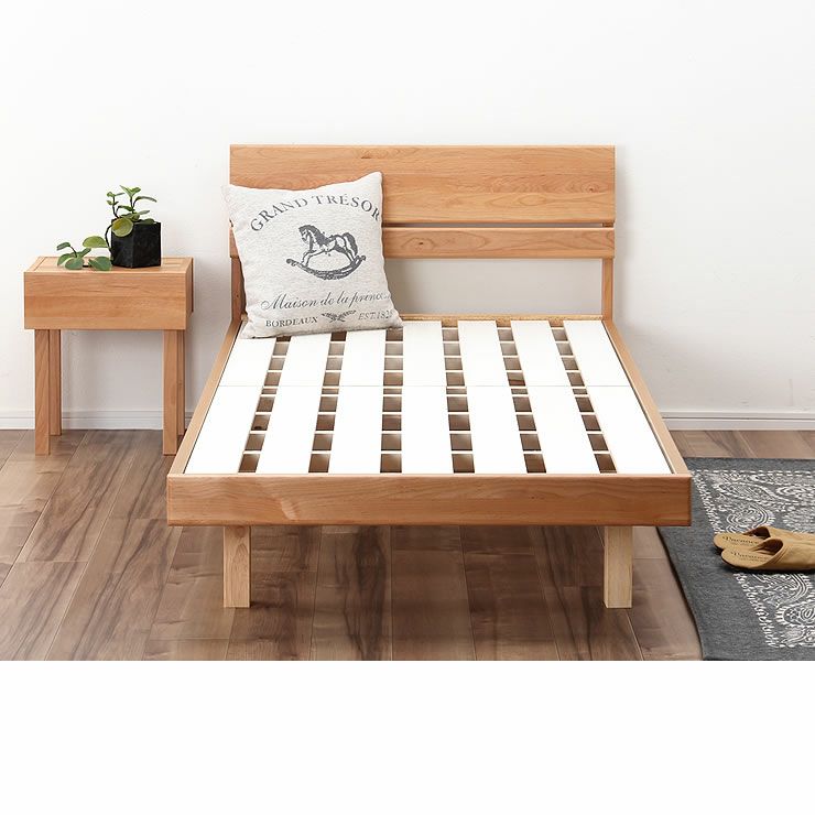 シンプルなデザインのアルダー材の木製すのこベッド シングルサイズフレームのみ_詳細16