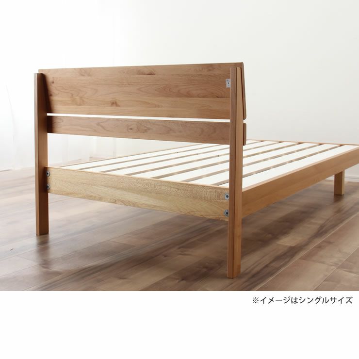 シンプルなデザインのアルダー材の木製すのこベッド セミダブルサイズ心地良い硬さのZTマット付_詳細18