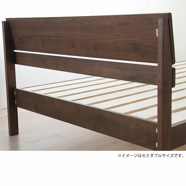 シンプルなデザインのウォールナット材の木製すのこベッド シングルサイズ心地良い硬さのZTマット付_詳細18
