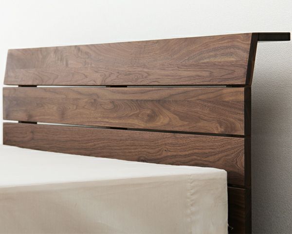 高さを変えられる宮付きウォールナット材の木製すのこベッド シングルサイズフレームのみ_詳細02