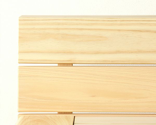 木目の美しい宮付きひのき材の木製すのこベッド シングルサイズフレームのみ_詳細02