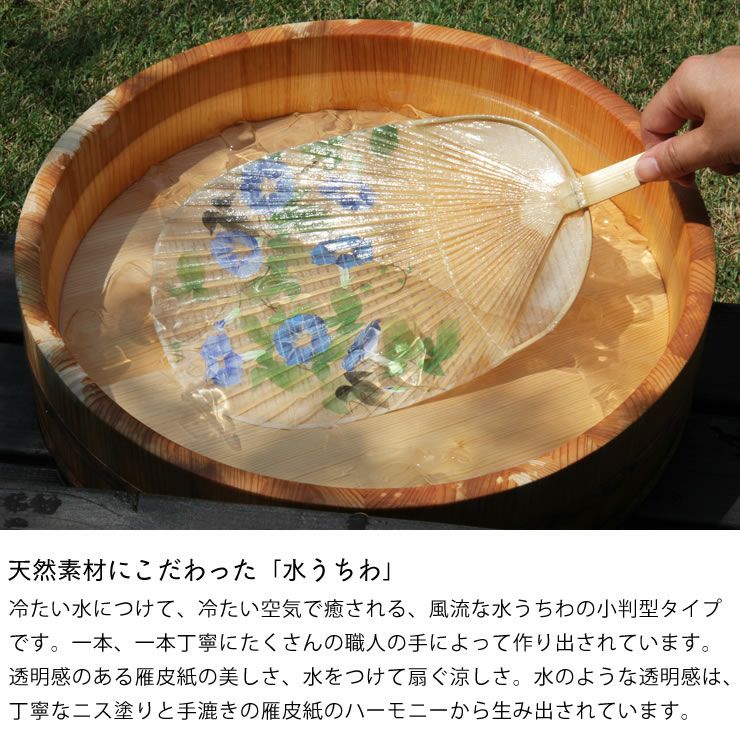 天然素材にこだわった水うちわ