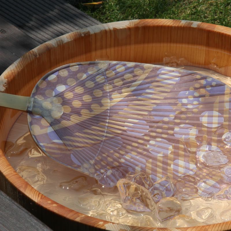 水につけて扇げば、ひんやり涼しい水うちわ