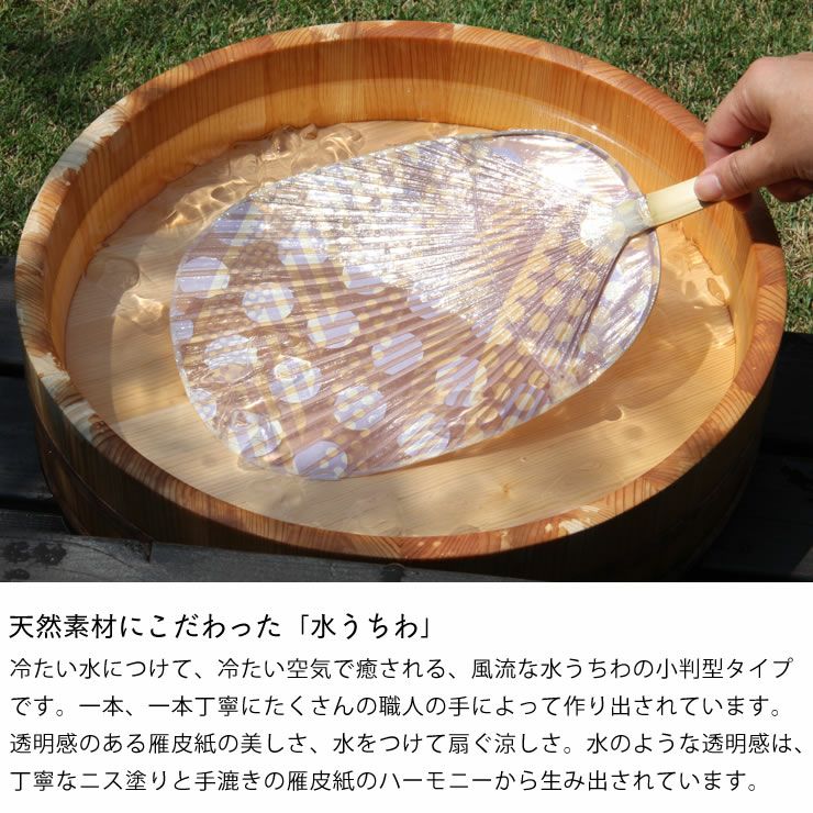 天然素材にこだわった水うちわ